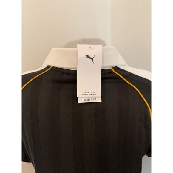 Puma T7 Football Polo Jersey Women's S Black Striped Relaxed Activewear Collared - Picture 9 of 16